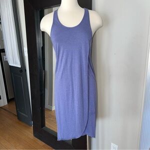 GAP Women's Purple with Gray Stripes Racerback Midi Tank Dress XS